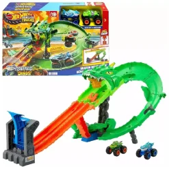 New Monster Trucks - Conjunto Destrucción del Dragón - Serie Sharks Vs Dinos Vehículos Y Circuitos