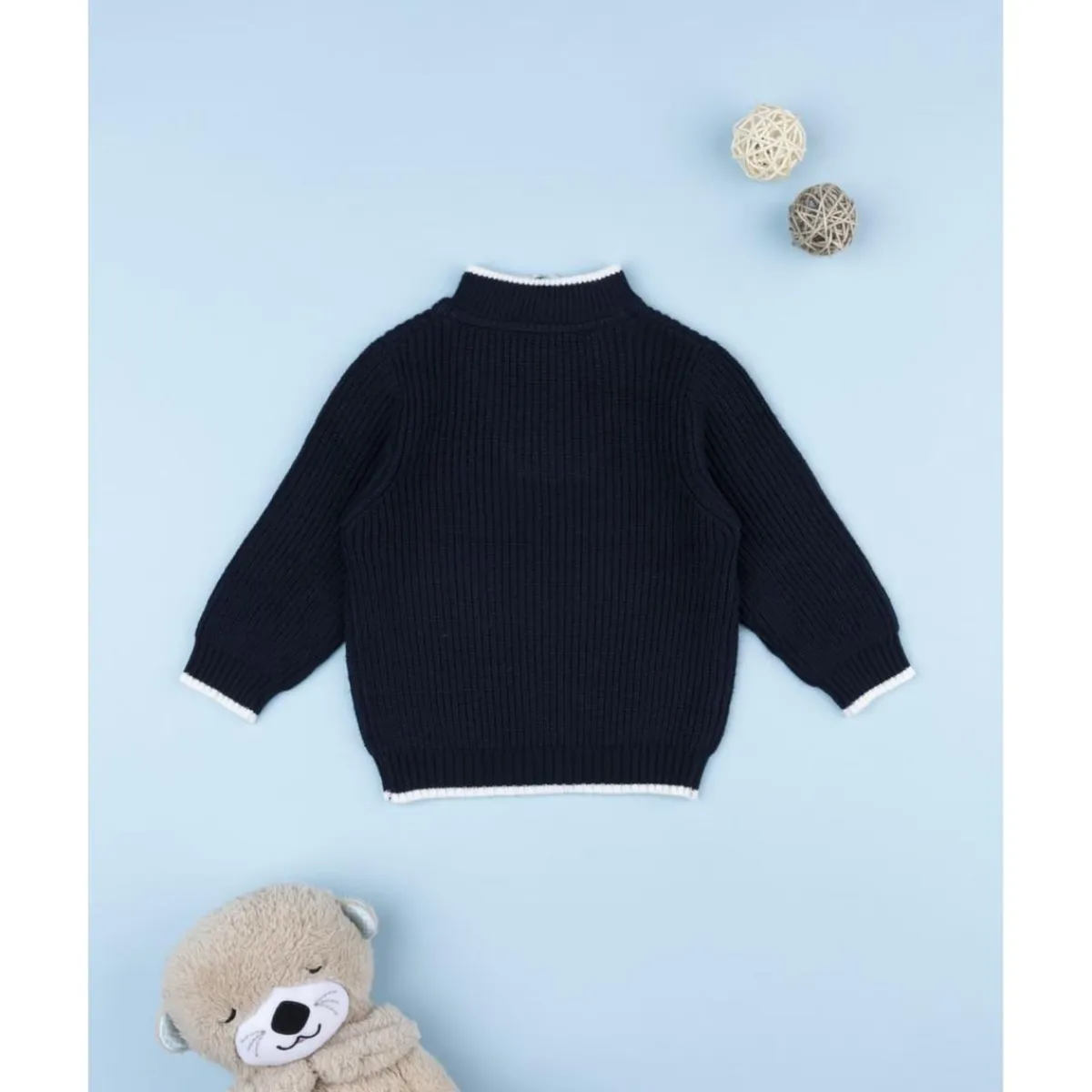 Jersey bebé azul con perrito bordado*Prenatal Outlet