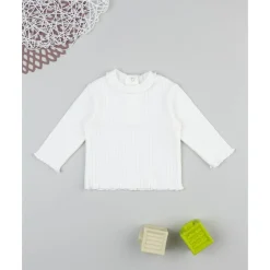 Online Jersey de niña en canalé blanco Recién Nacido·Ropa Y Accesorios|Ropa Y Accesorios·Punto