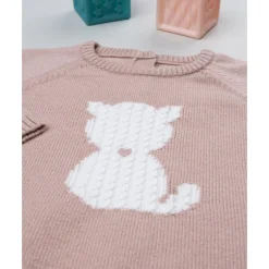 Jersey rosa de niña con gato*Prenatal Discount