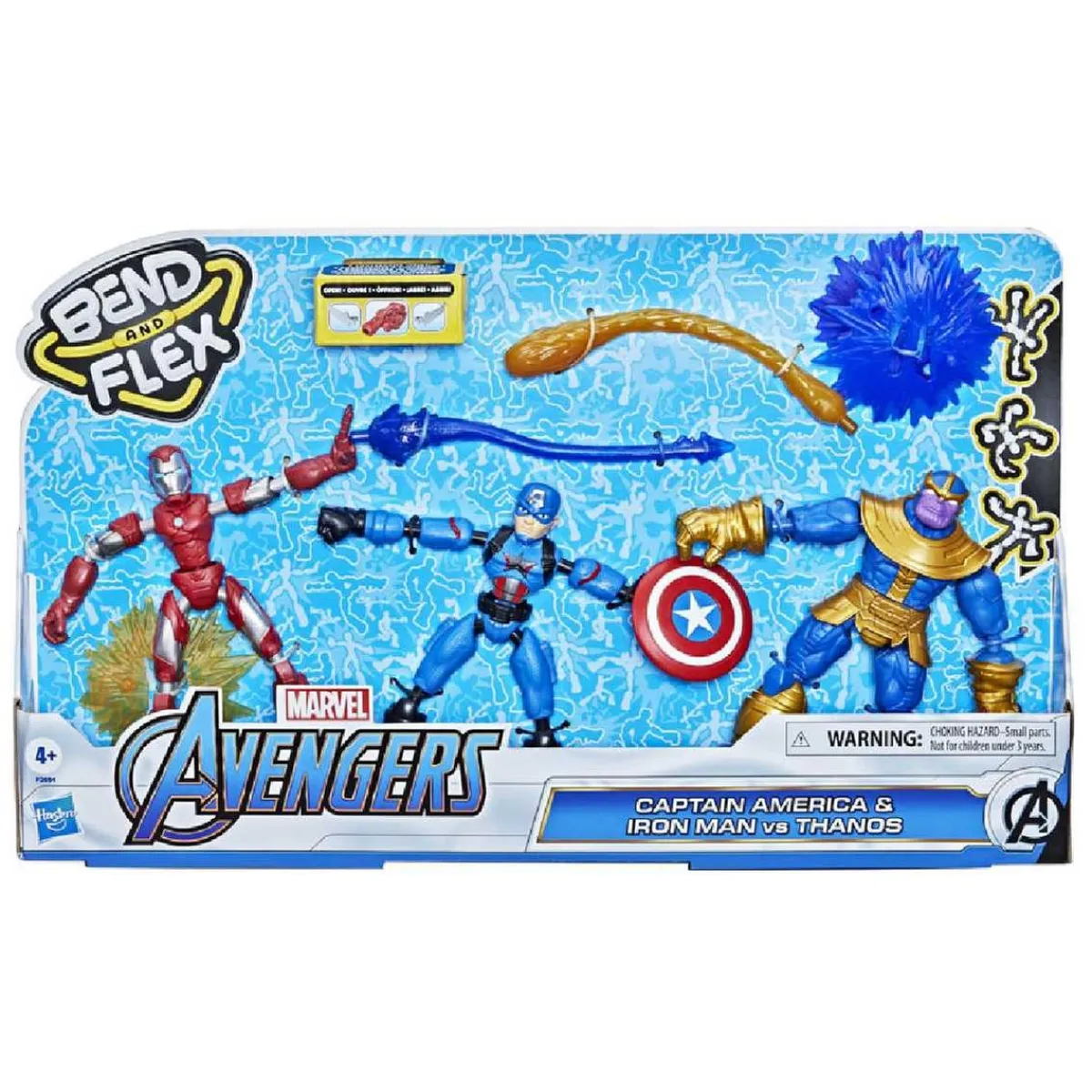 Clearance Los Vengadores - Pack 3 Figuras Bend and Flex Figuras De Acción