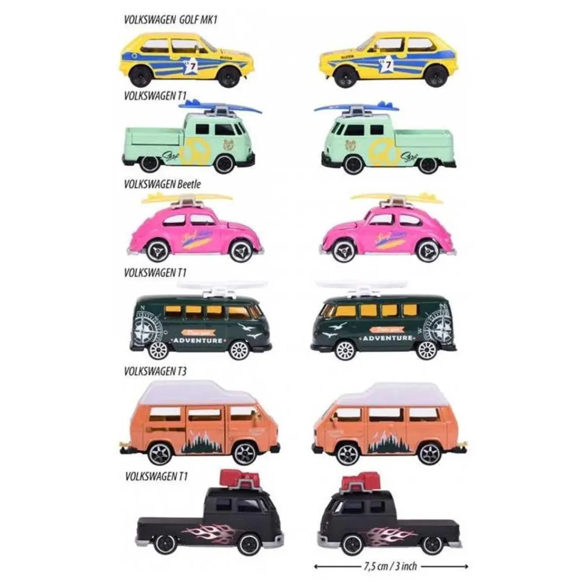 Majorette - Cars - Coches Premium Volkswagen Originals, Escala 1:64, 6 Modelos Surtidos (Varios modelos) ㅤ*MAJORETTE TOYS New