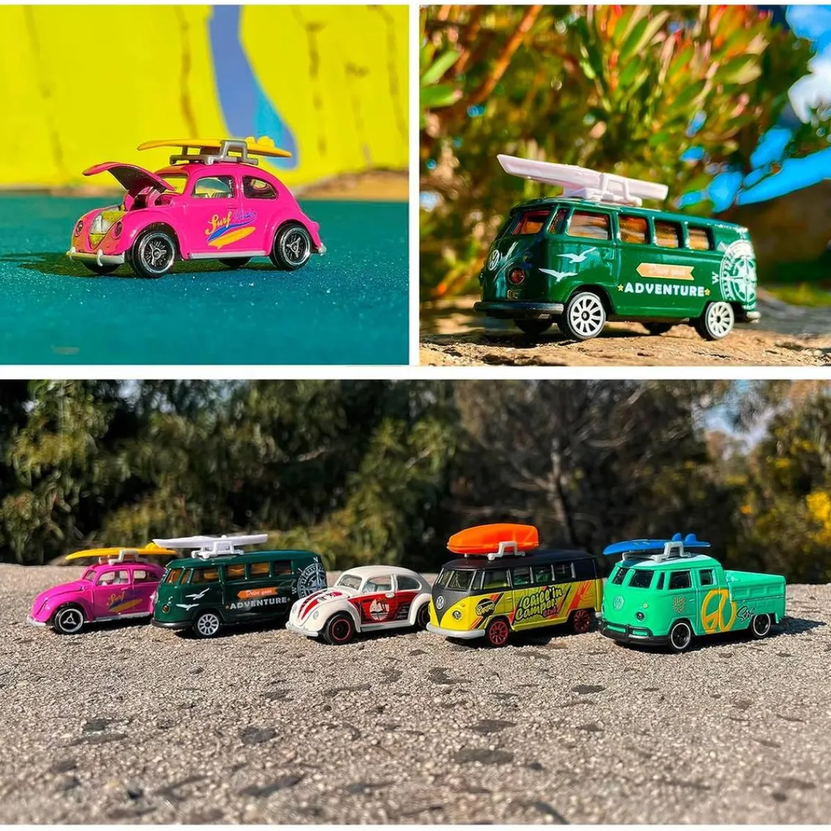 Majorette - Set de 5 vehículos Volkswagen The Originals, escala 1:64, partes en metal ㅤ*MAJORETTE TOYS Sale