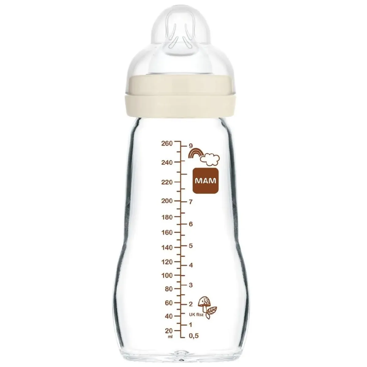 - Biberón de cristal Feel Good 260 ml Beige*MAM Sale