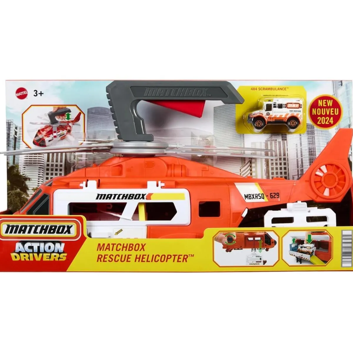 Matchbox - Juego de vehículos con helicóptero de rescate Vehículos Y Circuitos