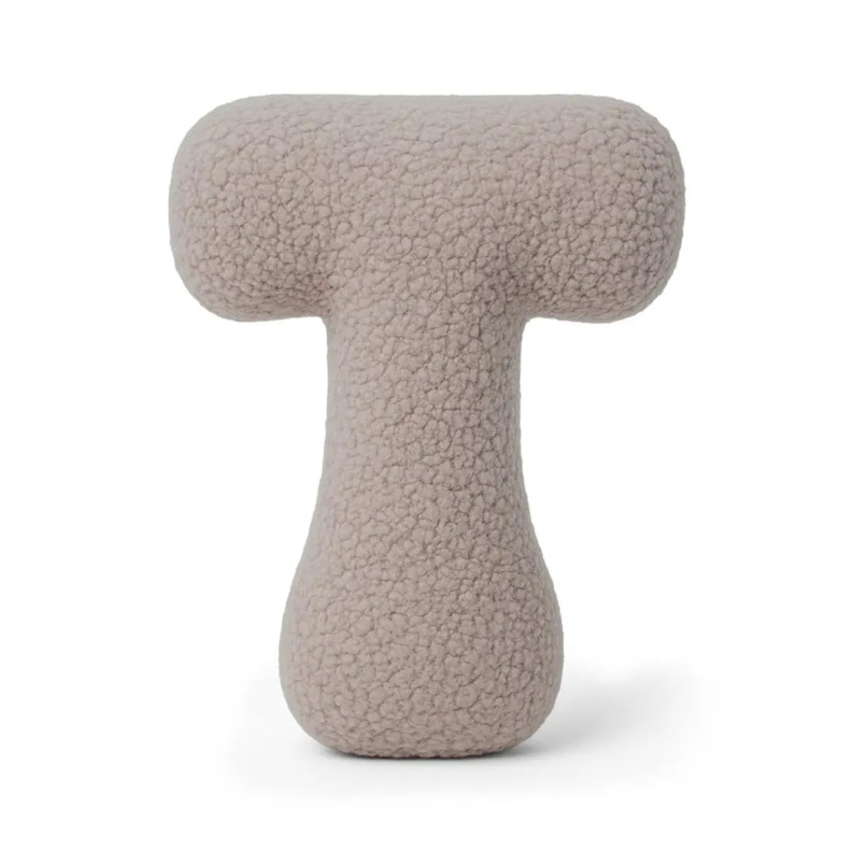 Discount - Almohada Infantil con Forma de Letra “T” Color Gris Claro “Bearly T” Descanso·Colchones Y Almohadas