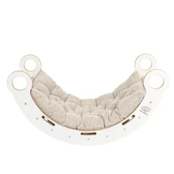 Online - Mecedora Infantil Blanca con Tobogán y Cojín Beige “Medium Dream Rocker White Wood” Entretenimiento·Hamacas Y Columpios