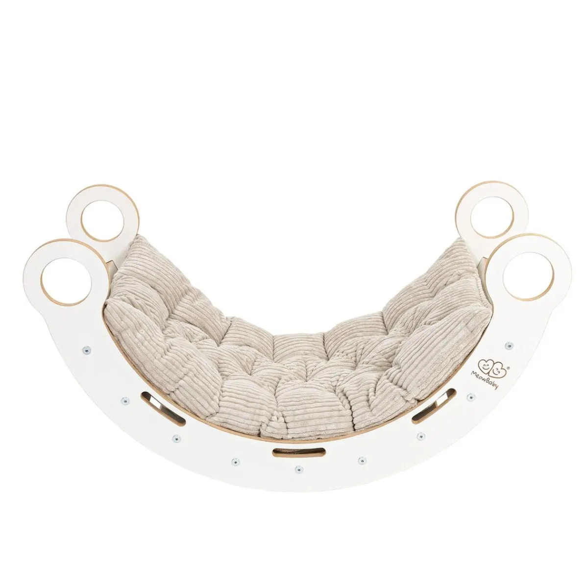 Hot - Mecedora Infantil Blanca con Escalera y Cojín Beige “Medium Dream Rocker White Wood” Entretenimiento·Hamacas Y Columpios