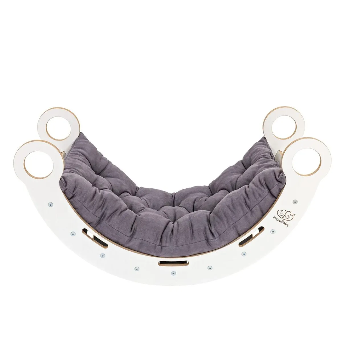 Sale - Mecedora Infantil Blanca con Escalera y Cojín Gris “Medium Dream Rocker White Wood” Entretenimiento·Hamacas Y Columpios