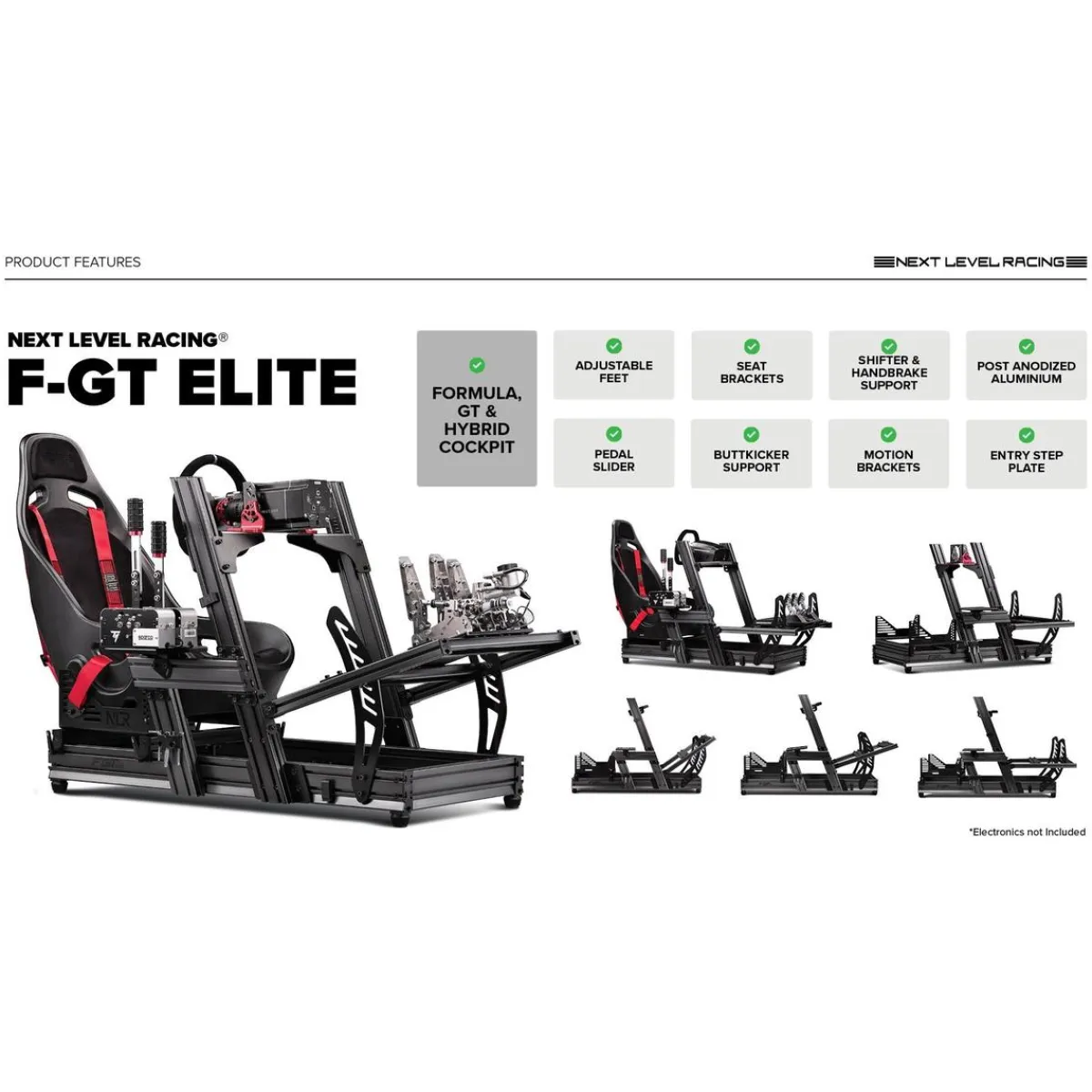 Cockpit Aluminium Simulator para sillón Gaming Wheel Plate Edition*NEXT LEVEL RACING Sale
