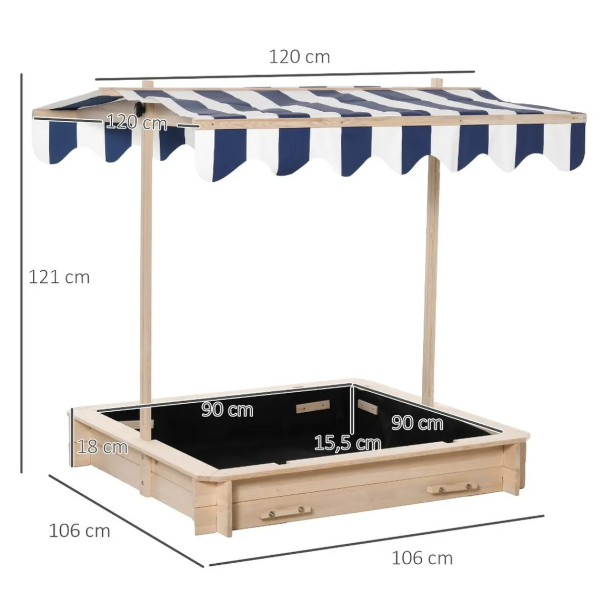 - Arenero de madera*OUTSUNNY Outlet