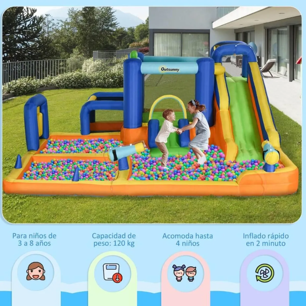 - Castillo hinchable 7 en 1*Outsunny Best