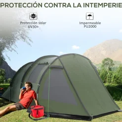 Online - Tienda de campaña familiar 475x264x172 cm Verde Juguetes De Verano