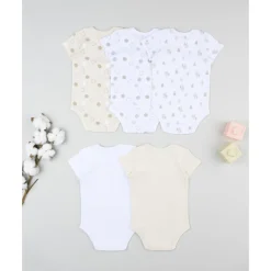 Discount Pack 5 bodies de recién nacido osito blanco/beige Ropa Y Accesorios·Bodies|Recién Nacido·Ropa Y Accesorios