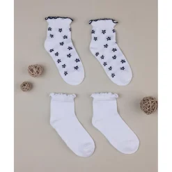 Pack 2 calcetines cortos niña blanco/azul*Prenatal New