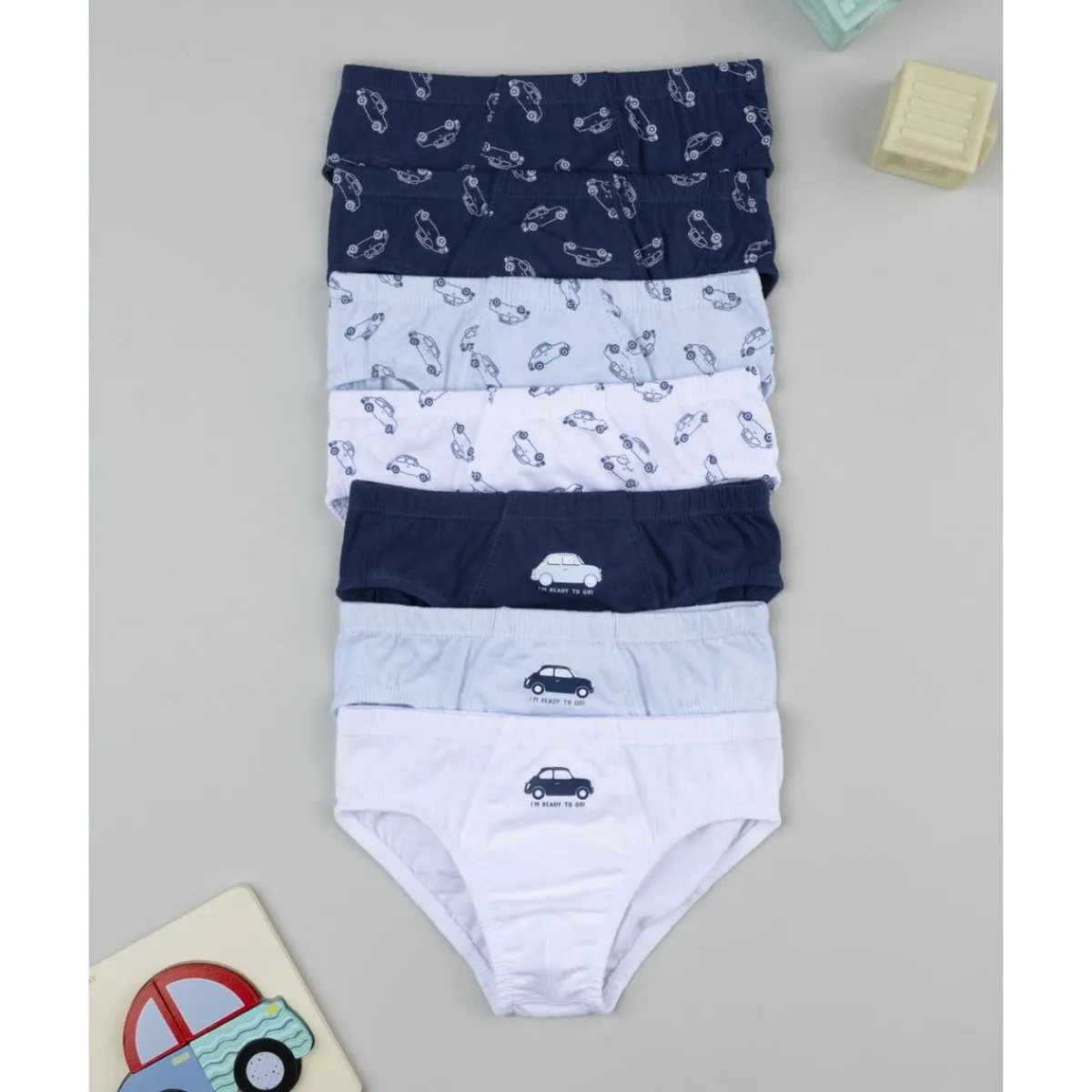 Pack 7 calzoncillos coche para niño*Prenatal Best