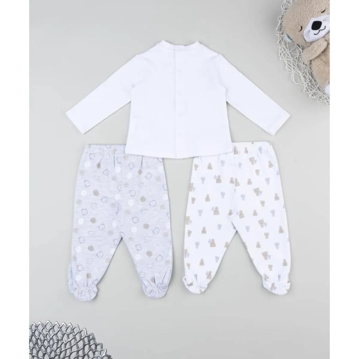 Best Pack 2 conjuntos oso recién nacido blanco/gris Recién Nacido·Ropa Y Accesorios|Ropa Y Accesorios·Conjuntos