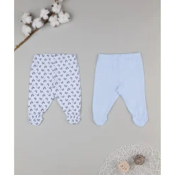 Pack 2 polainas azul y blanco con estampado de panda*Prenatal Sale