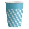 Online Pack 8 vasos ecológicos de cartón - Cuadros azules Artículos De Fiesta Y Regalos