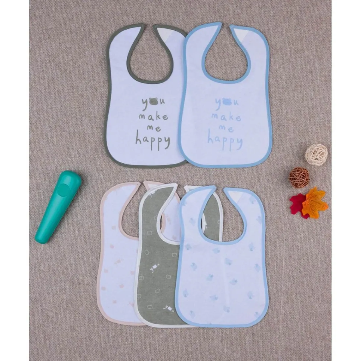 Pack de 5 Baberos Grandes Plastificados*Prenatal Online