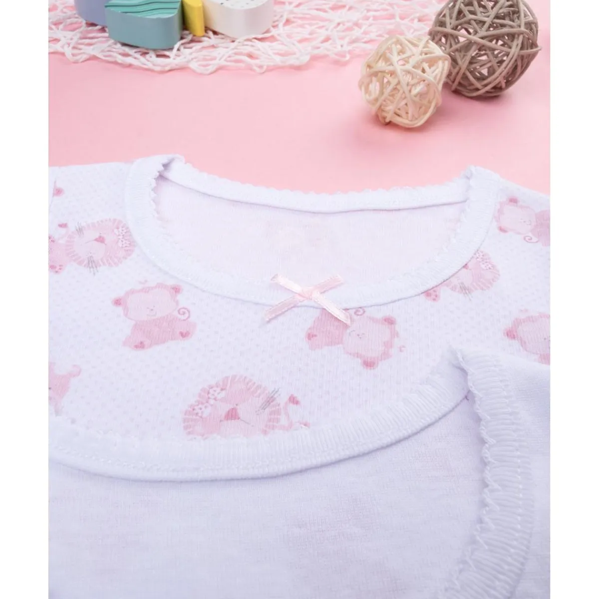 Discount Pack de 2 Bodies de Canalé para Niña "Hippo" Descanso Y Ropa Interior·Bebé 3-36 Meses