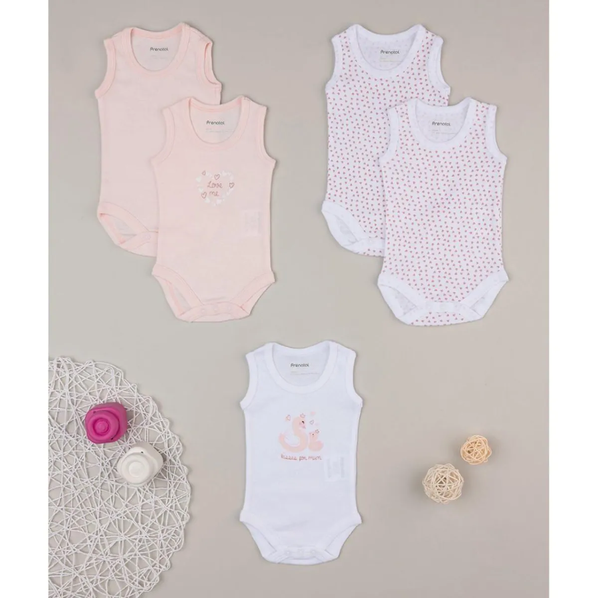 Pack de 5 bodies niña sin mangas*Prenatal Hot