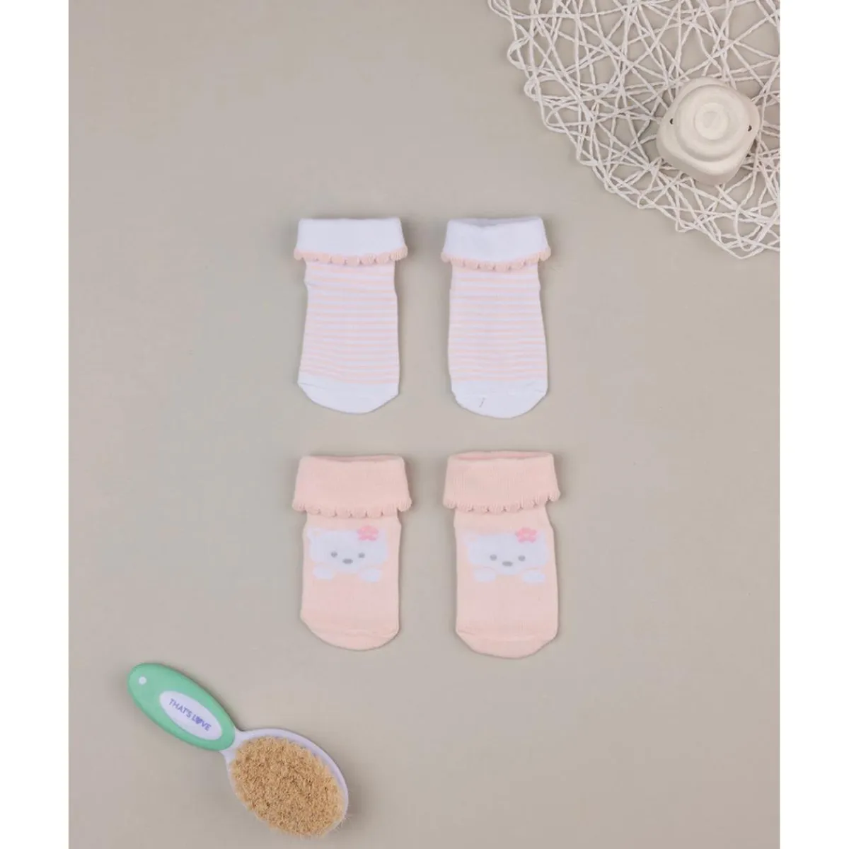 Pack de 2 calcetines para recién nacida osita y rayas Recién Nacido·Ropa Y Accesorios|Ropa Y Accesorios·Zapatos Y Calcetines