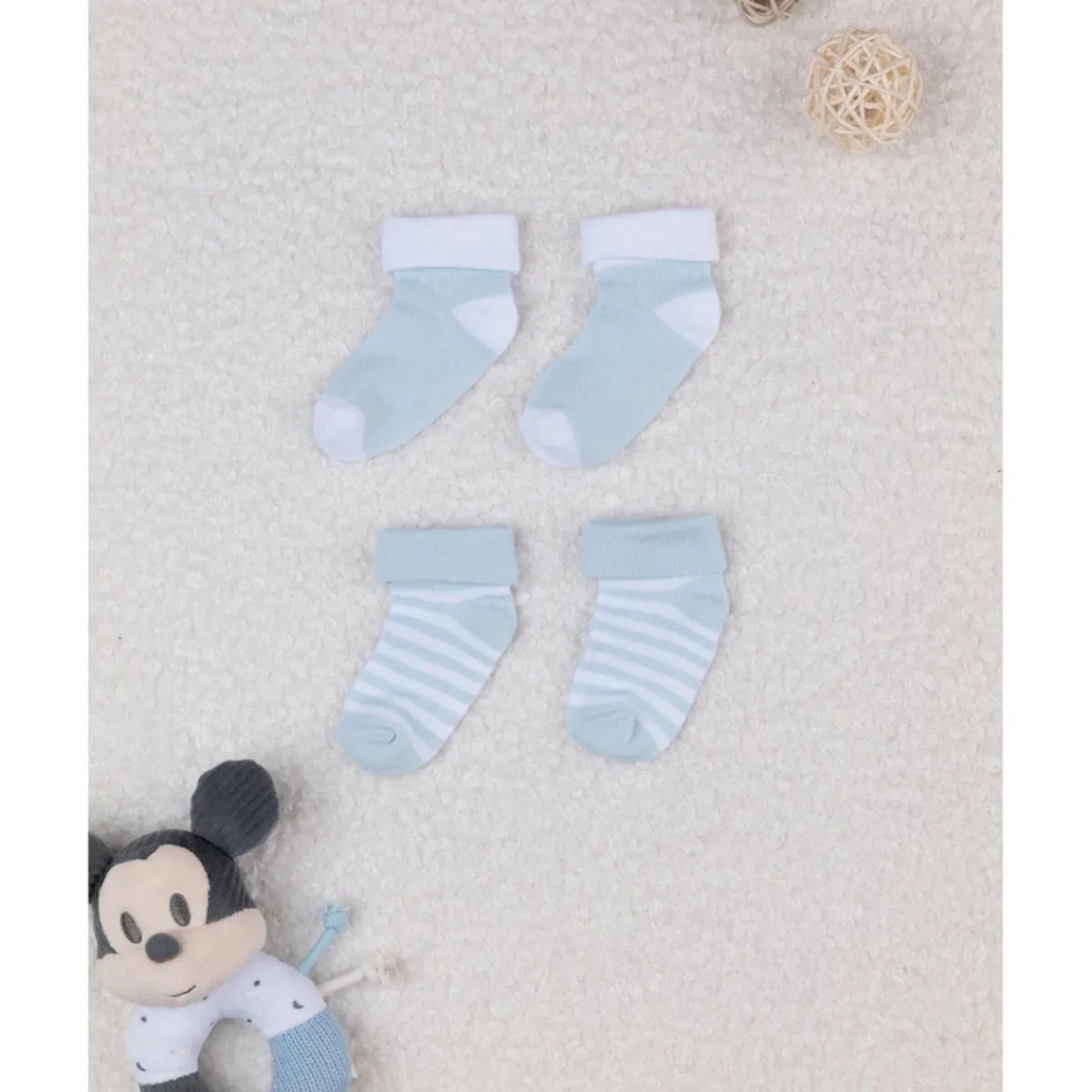 Discount Pack de 2 pares de calcetines de algodón azul y con rayas Ropa Y Accesorios·Zapatos Y Calcetines|Recién Nacido·Ropa Y Accesorios