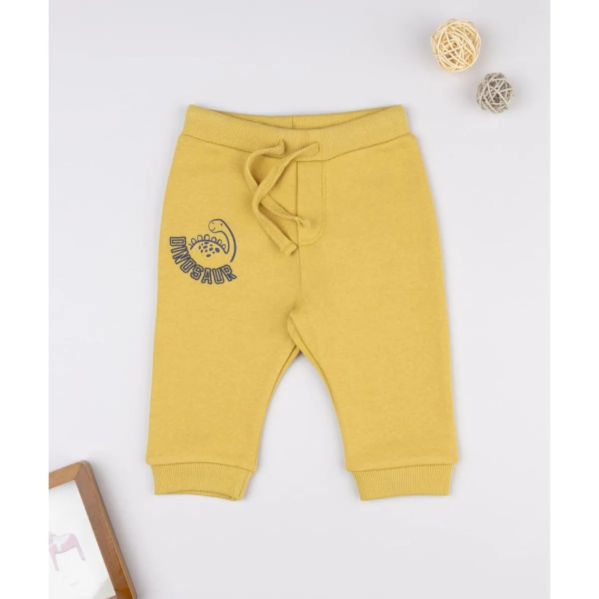 Best Pantalón felpado amarillo "Dinosaur" para niño Bebé Niño 3-36 Meses·Vaqueros, Pantalones Y Petos|Niño·Bebé Niño 3-36 Meses