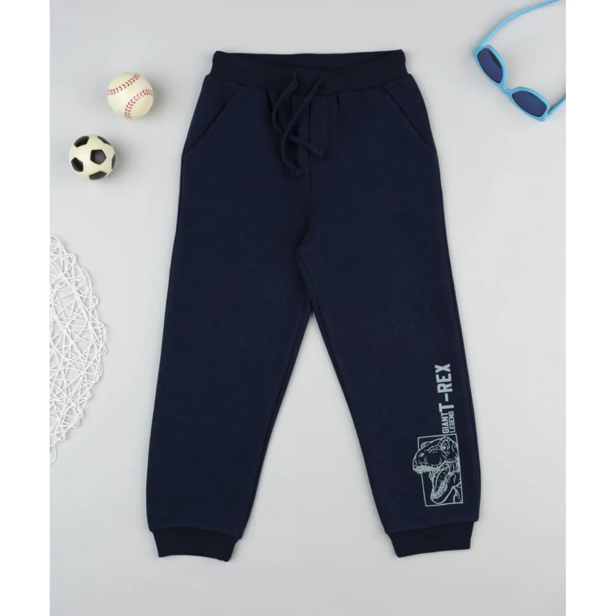 Pantalón niño azul felpado “T-Rex”*Prenatal Clearance