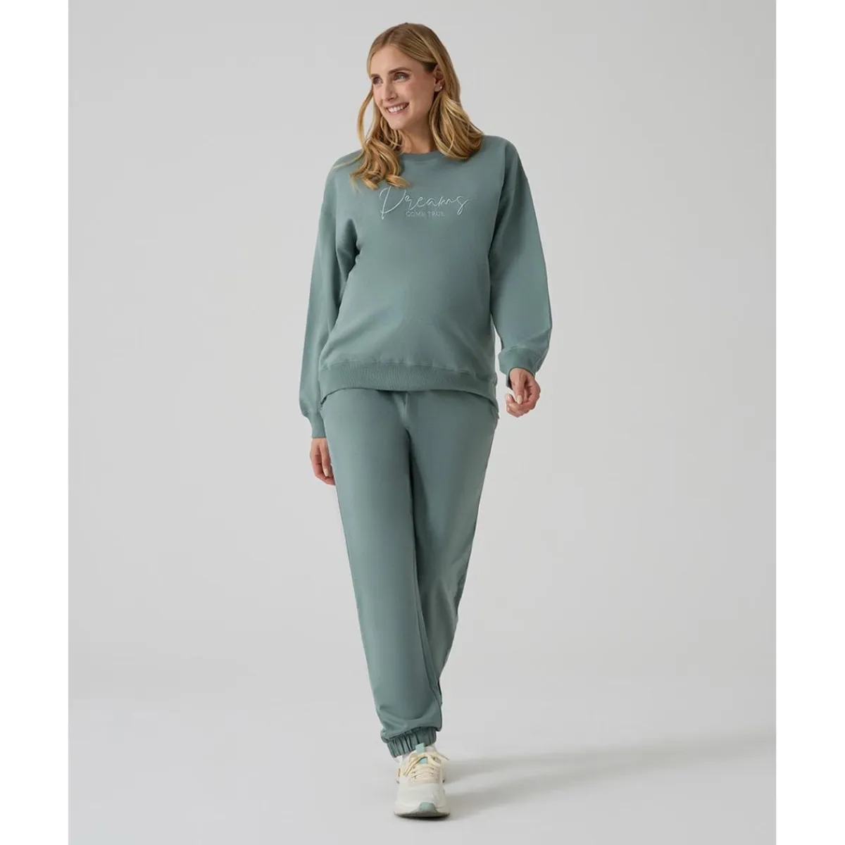 Pantalón premamá felpa verde*Prenatal Discount