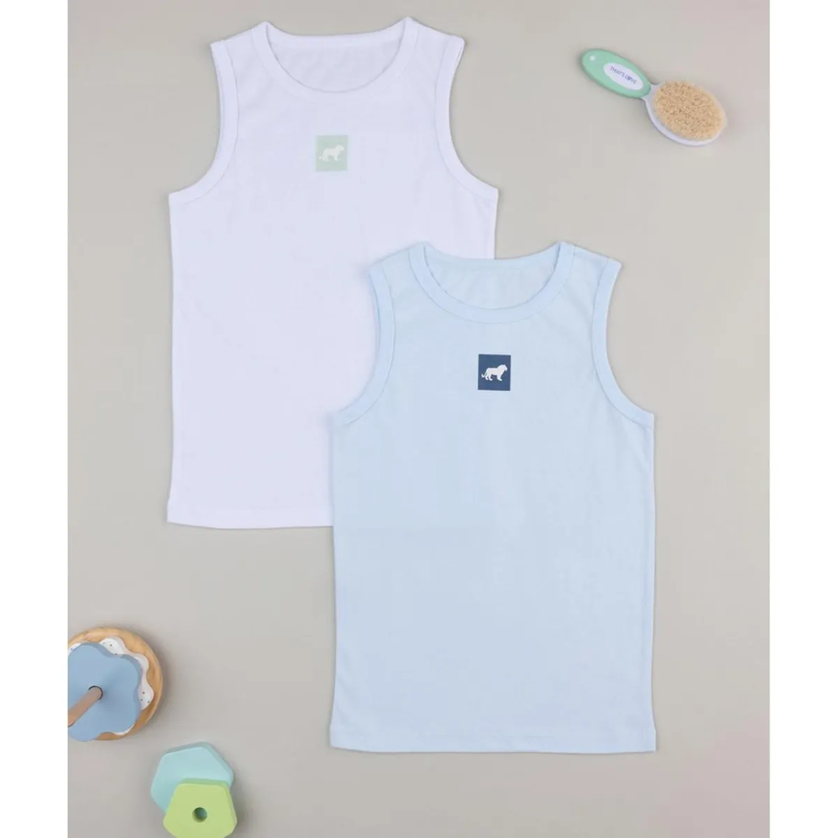 Discount Paquete 2 camisetas de tirantes anchos blanco/azul Descanso Y Ropa Interior·Infantil 2-10 Años