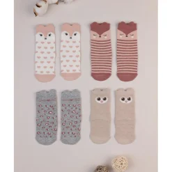 Paquete de 4 calcetines largos niña animales*Prenatal Hot