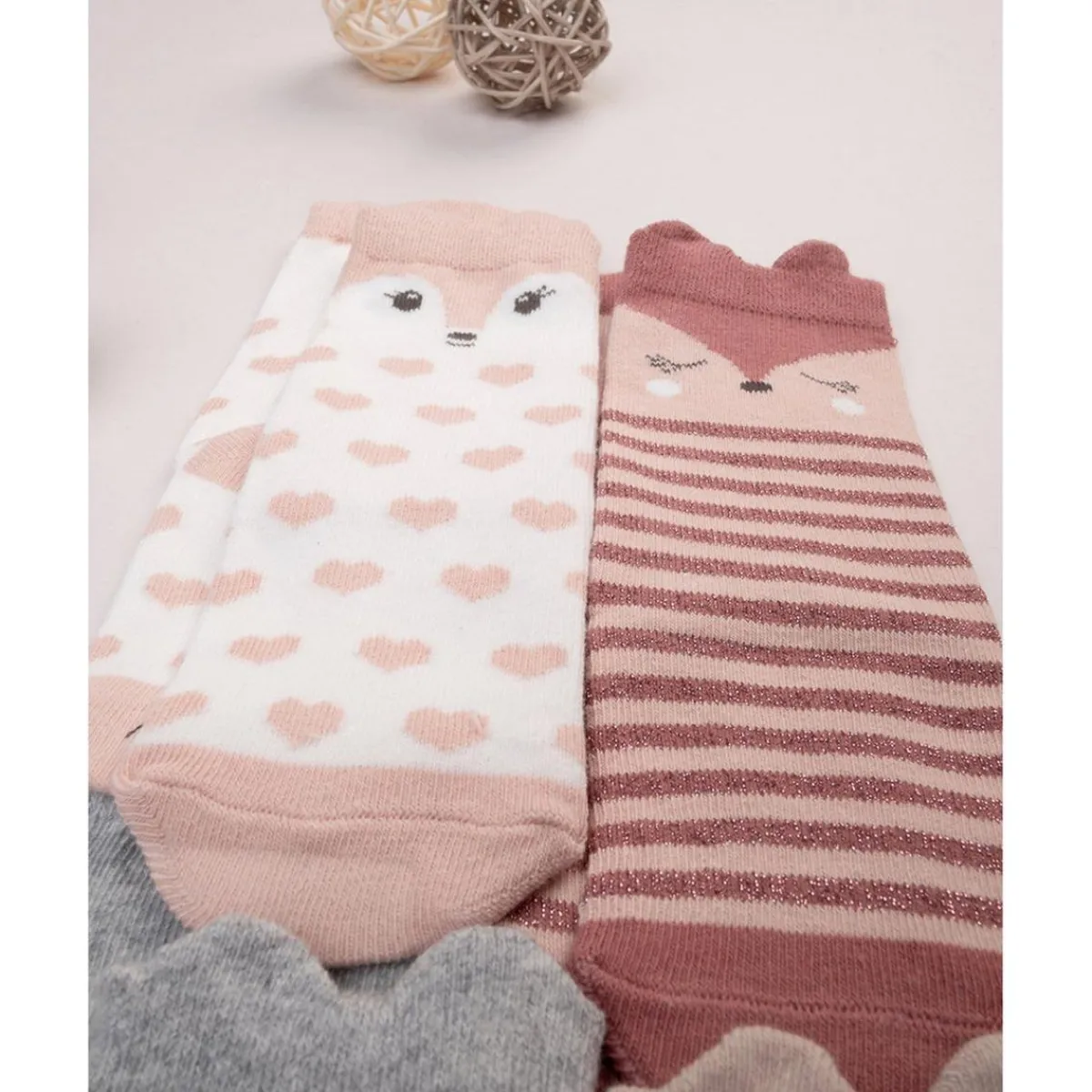 Paquete de 4 calcetines largos niña animales*Prenatal Hot