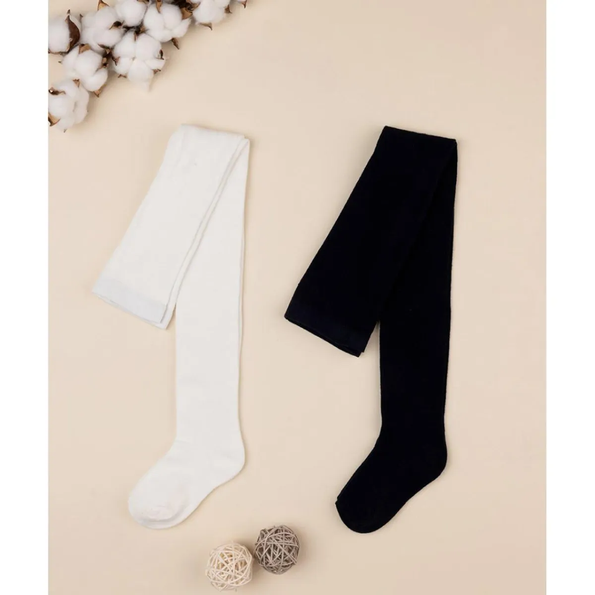Outlet Paquete de 2 pantimedias para niña en crema y azul Calzado Y Accesorios·Accesorios Y Complementos