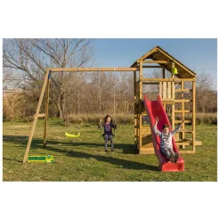 Parque juegos infantil de madera Teide XL con columpio doble*MASGAMES