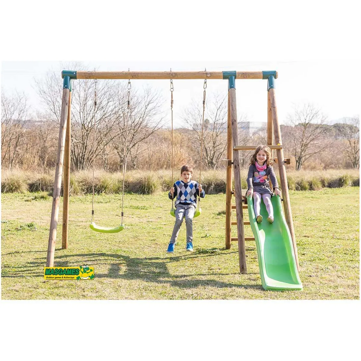 Parque juegos infantil de madera Milos Columpios