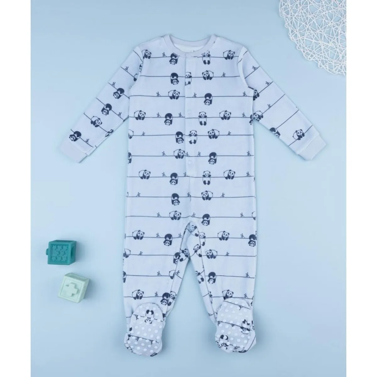 Pelele azul estampado de niño*Prenatal Outlet