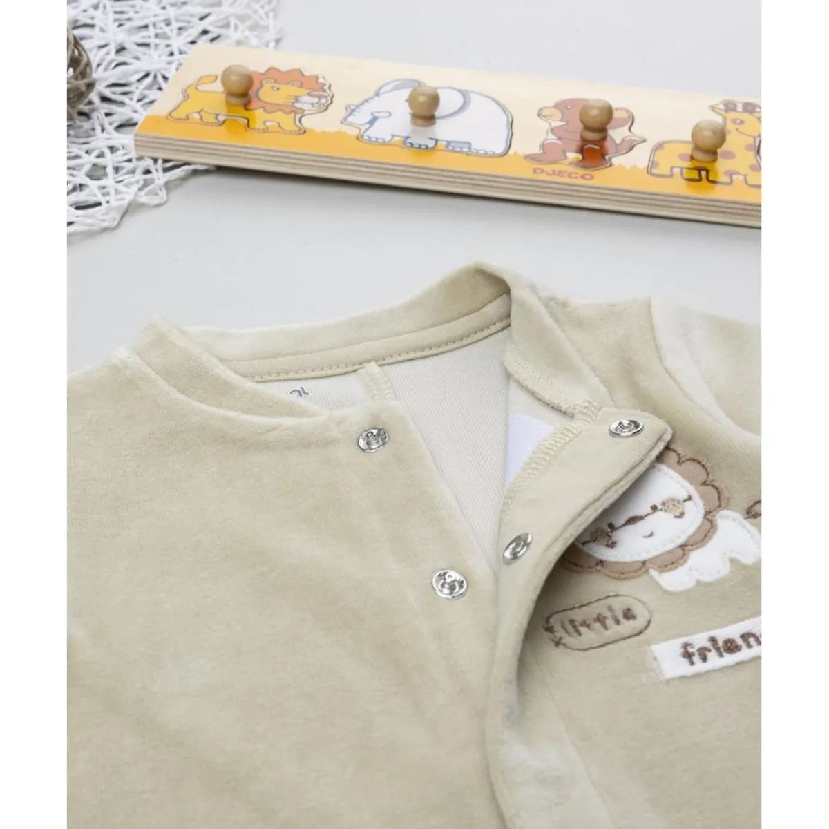 Outlet Pelele de terciopelo bebé beige "león" Ropa Y Accesorios·Peleles|Recién Nacido·Ropa Y Accesorios