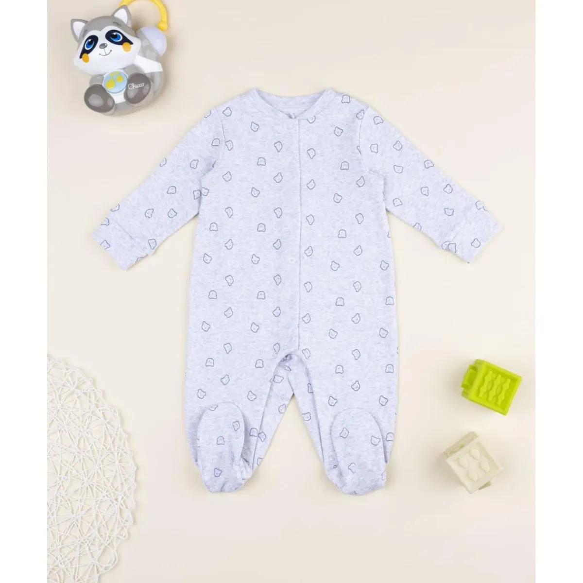 Pelele gris ositos*Prenatal Hot