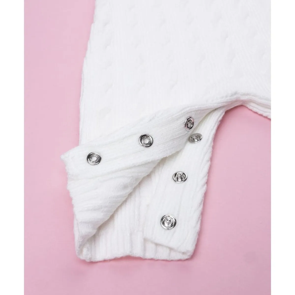 Pelele tricot blanco de niña con lazo*Prenatal Discount