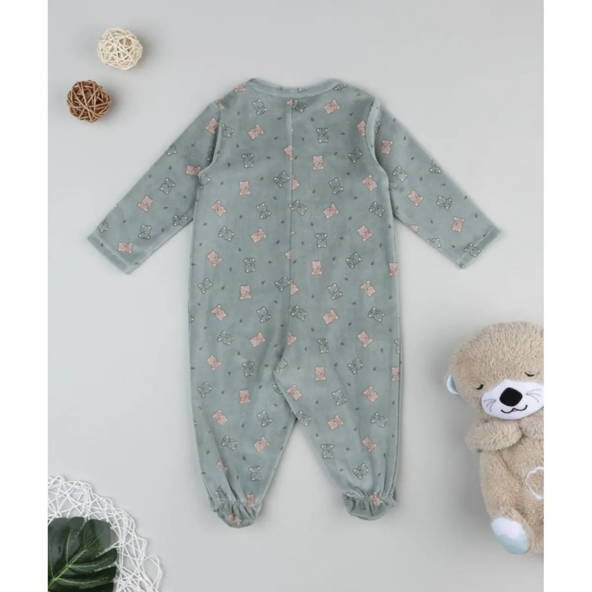 Pelele verde de niño con ositos*Prenatal
