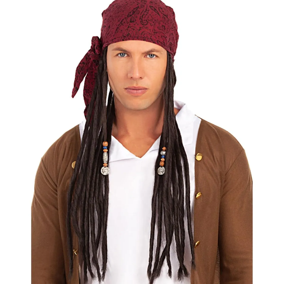 Online Peluca con pañuelo pirata Halloween|Disfraces