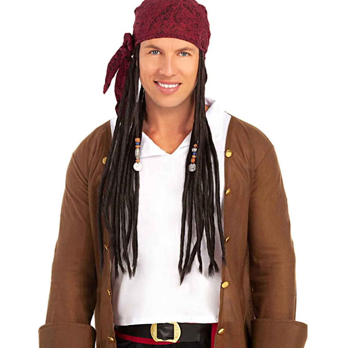 Online Peluca con pañuelo pirata Halloween|Disfraces