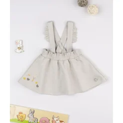 Peto con falda niña beige con bordados Recién Nacido·Ropa Y Accesorios|Ropa Y Accesorios·Vestidos