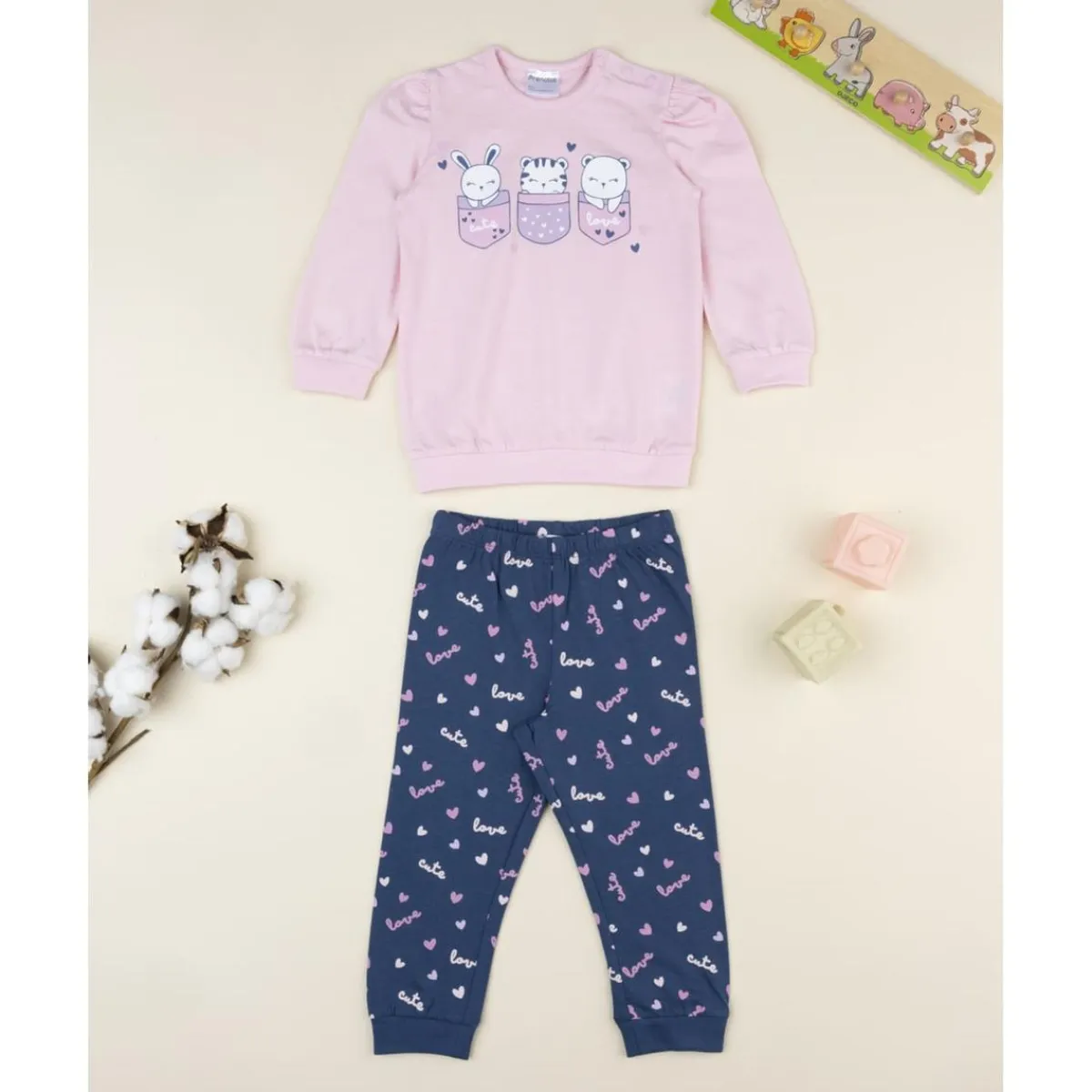 Best Pijama 2 piezas niña rosa/azul Descanso Y Ropa Interior·Bebé 3-36 Meses