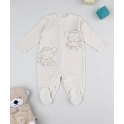 Sale Pijama marrón claro de terciopelo con monitos Ropa Y Accesorios·Peleles|Recién Nacido·Ropa Y Accesorios