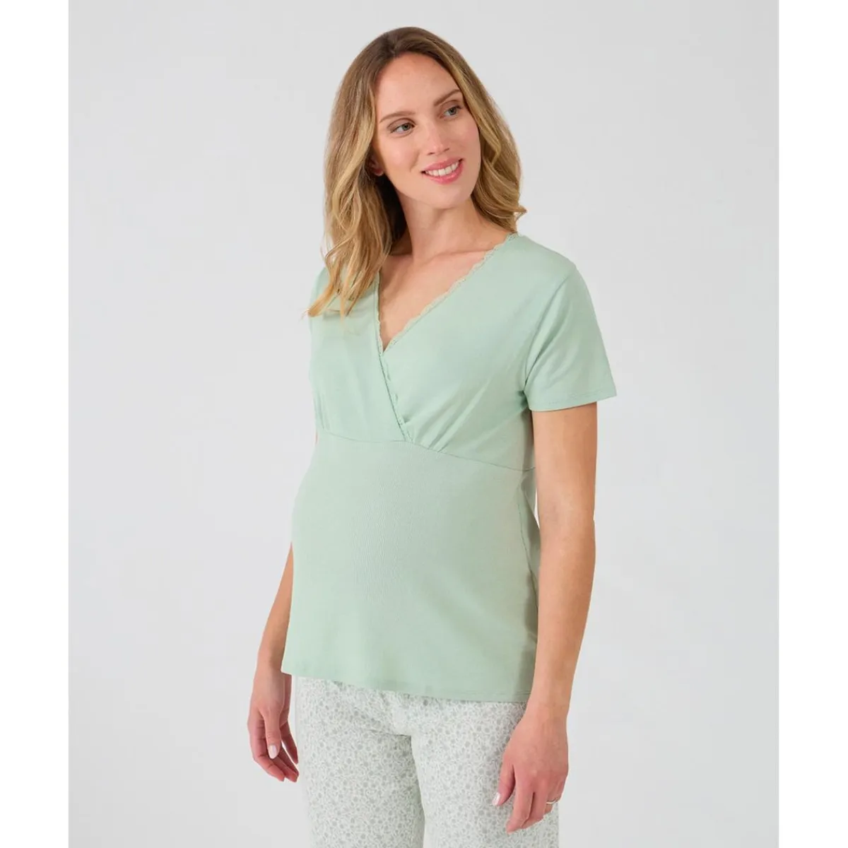 Pijama premamá de lactancia con estampado floral*Prenatal Hot