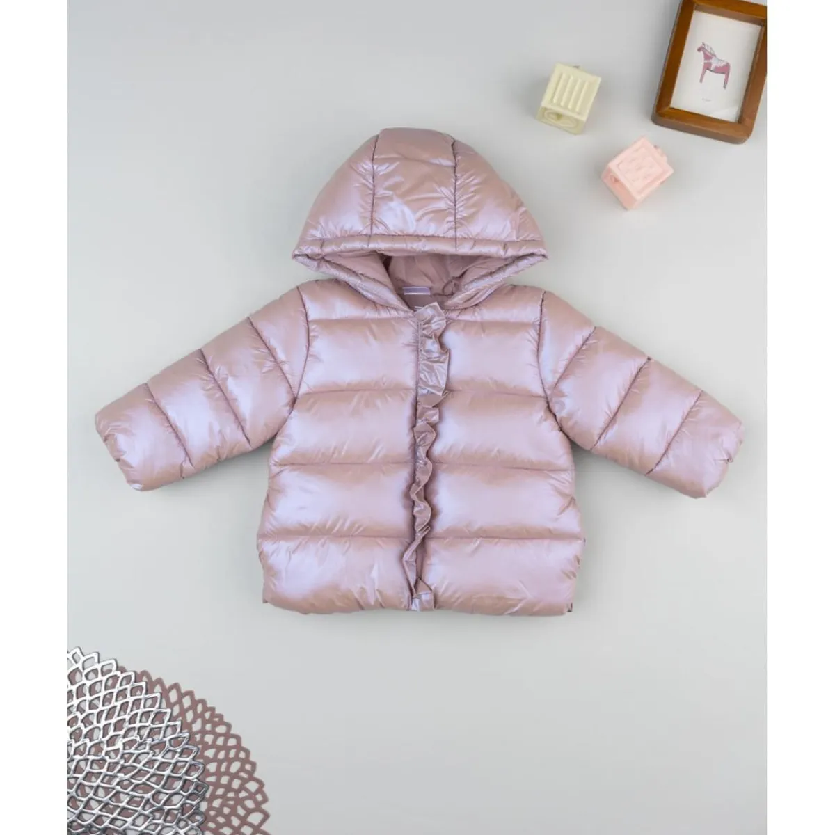 Plumífero rosa laminado para niña Niña·Bebé Niña 3-36 Meses|Bebé Niña 3-36 Meses·Abrigos Y Plumíferos