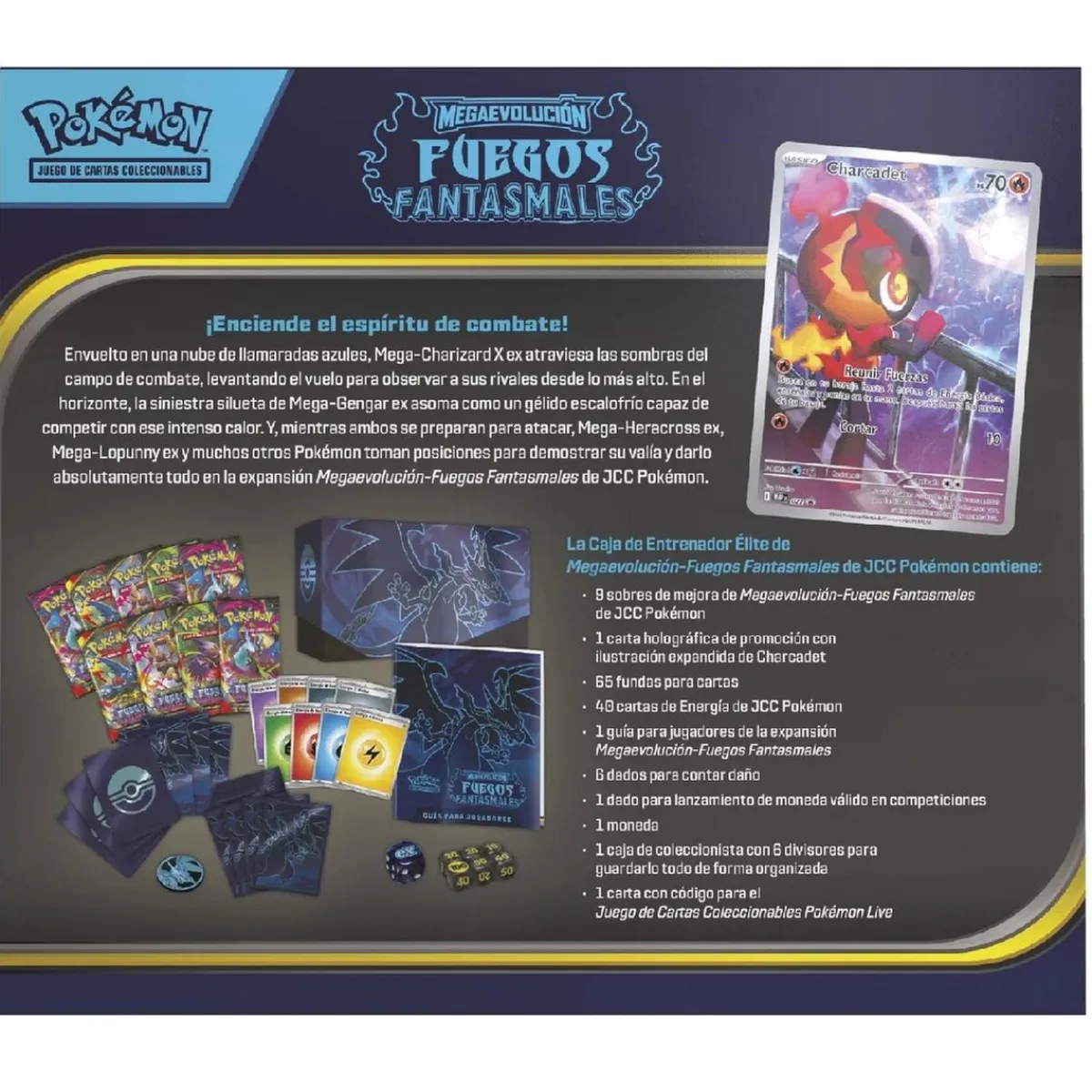 Pokémon - Megaevolución Fuegos Fantasmales - Caja de entrenador Élite (Español)*BANDAI Discount